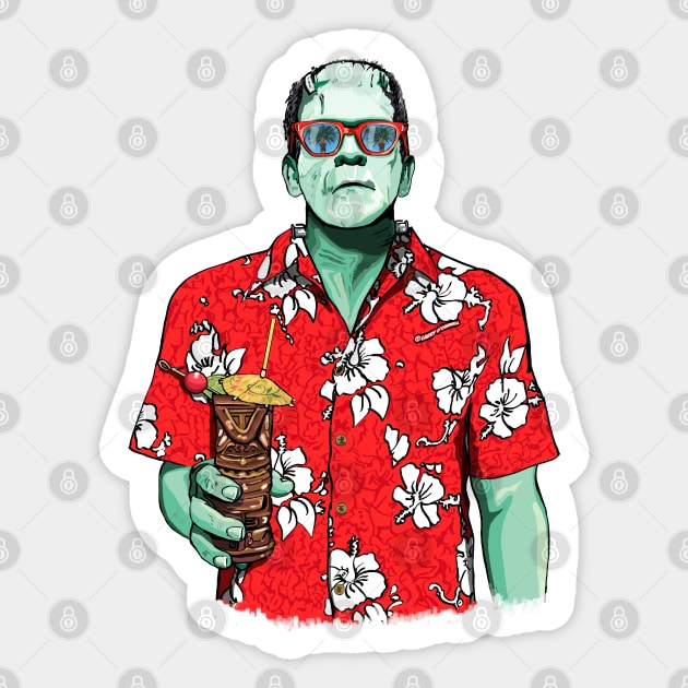 Dr. Frankenstein's Tiki Monster Sticker by FanboyMuseum